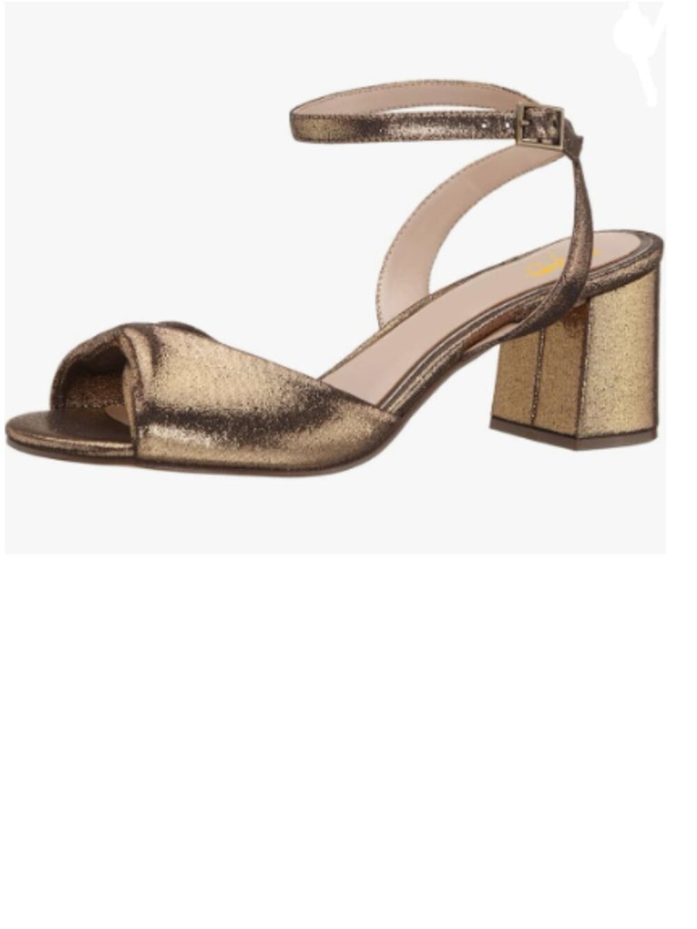 XYD Bronze Mid Heels Block Elegant Bridal Open Toe Classic Ankle Strap Sandals